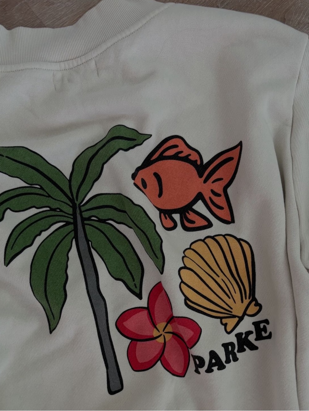 Parke RARE Heritage Summerland Mockneck Cream Fish Shell Tropical Size Large XL - Picture 6 of 11